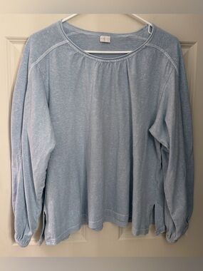 Poetry Hemp/Organic Cotton Garment Dyed Lightweight Top, Blue, Size 10